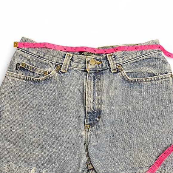 Ralph Lauren Frayed Denim Shorts Size 4 Light Wash - Picture 8 of 11